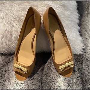 Kate Spade Peep toe wedges size 9.5B